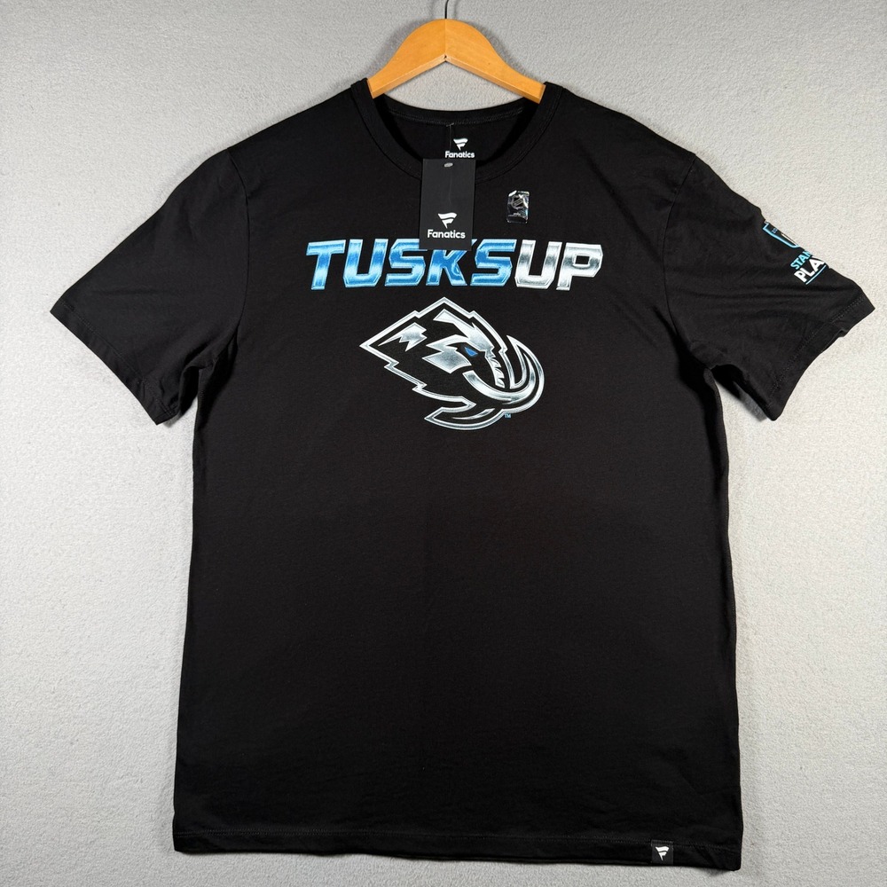 Fanatics Utah Mammoth Mens Tusks Up Black Stanley Cup Playoffs T-Shirt Size M